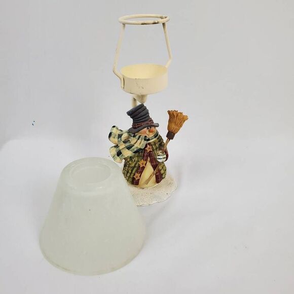 Snowman Tea Candle Holder Lamp Christmas Holiday Decor - Picture 4 of 6
